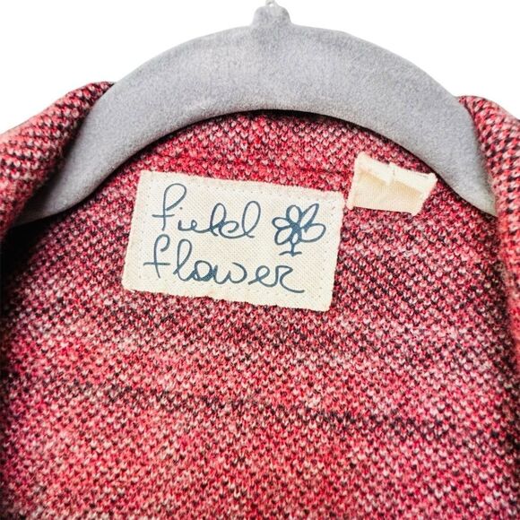 Anthropologie Women's Red Striped Hooded Cardigan Sweater Size S - Picture 3 of 4